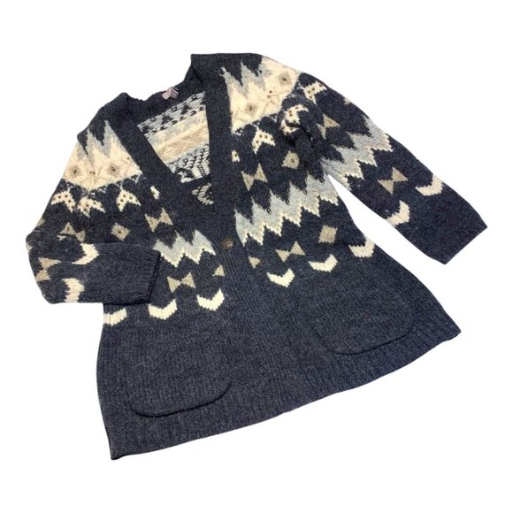 J Jill Fair Isle Embellished Wool Acrylic Blend ‎ Cardigan - Picture 10 of 10